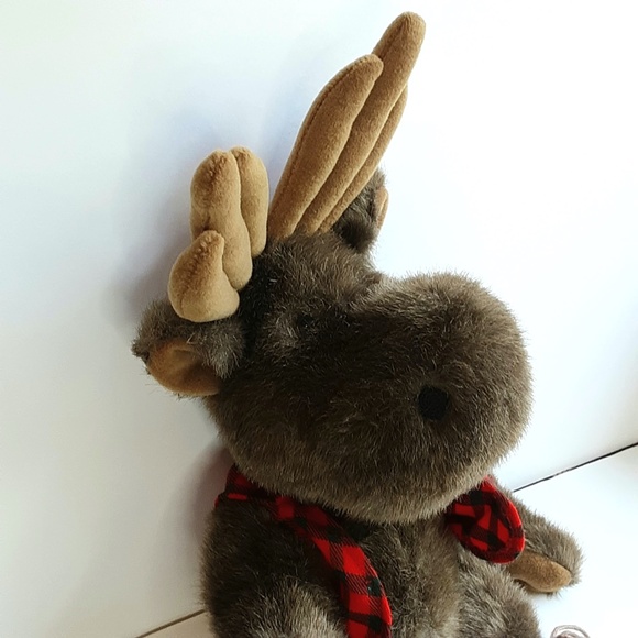 Hallmark Lumberjack MOOSE Pellet Stuffed Plush with Vest & Boots - Picture 3 of 7